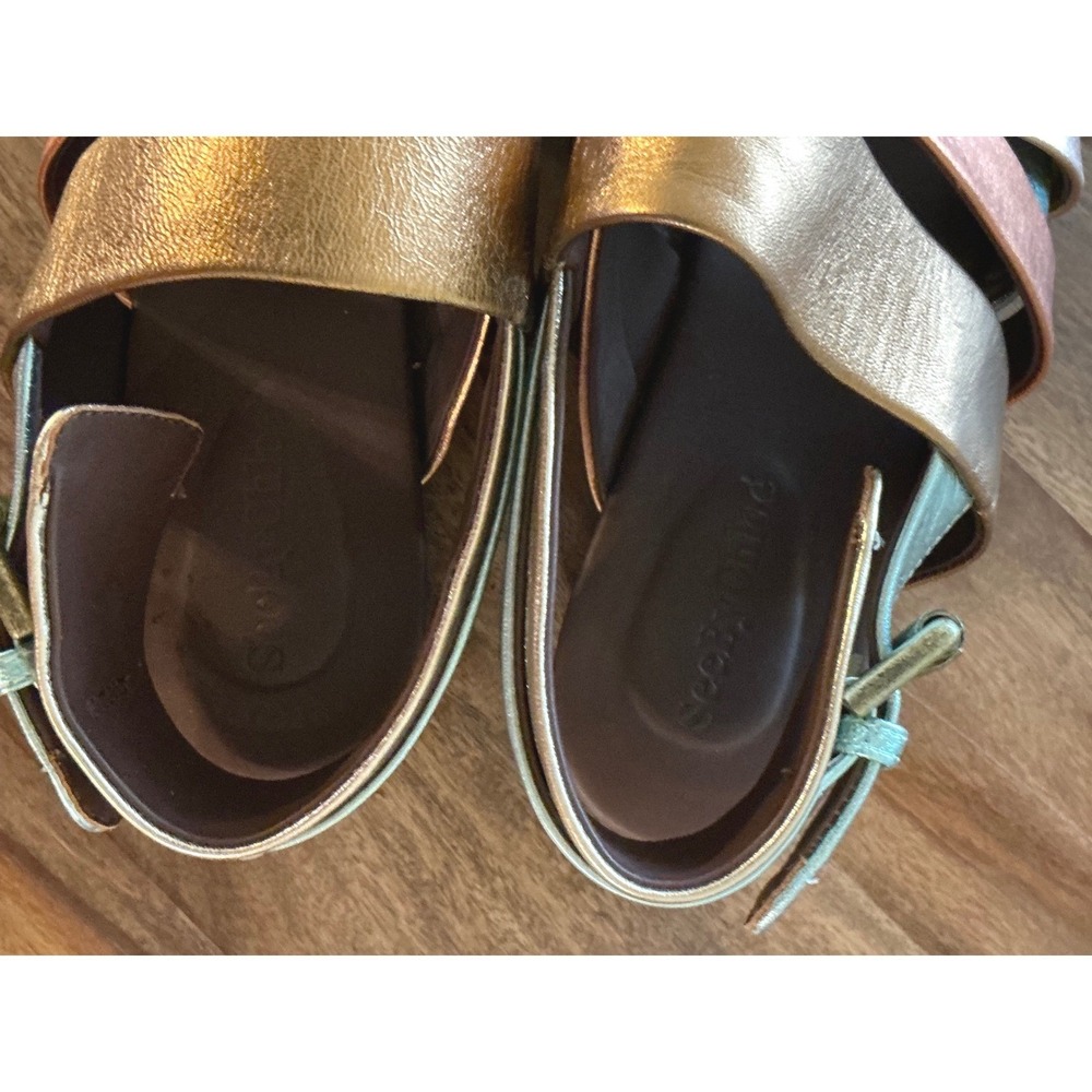 See By Chloe Nappa Laminata Metallic Leather Strappy Sandals Sz 38 Anthropologie - Picture 10 of 10